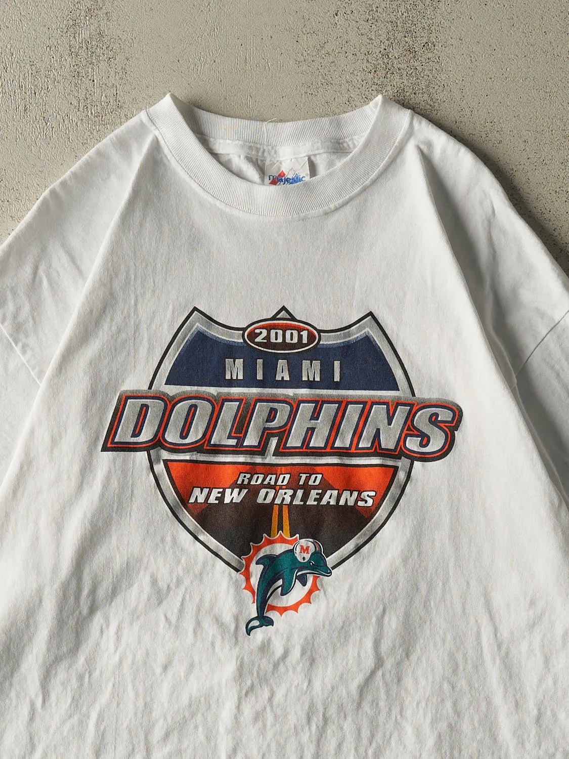 Vintage 01' White Miami Dolphins Season Schedule Tee (XXL) sold by Rebalance Vintage product image thumbnail 3