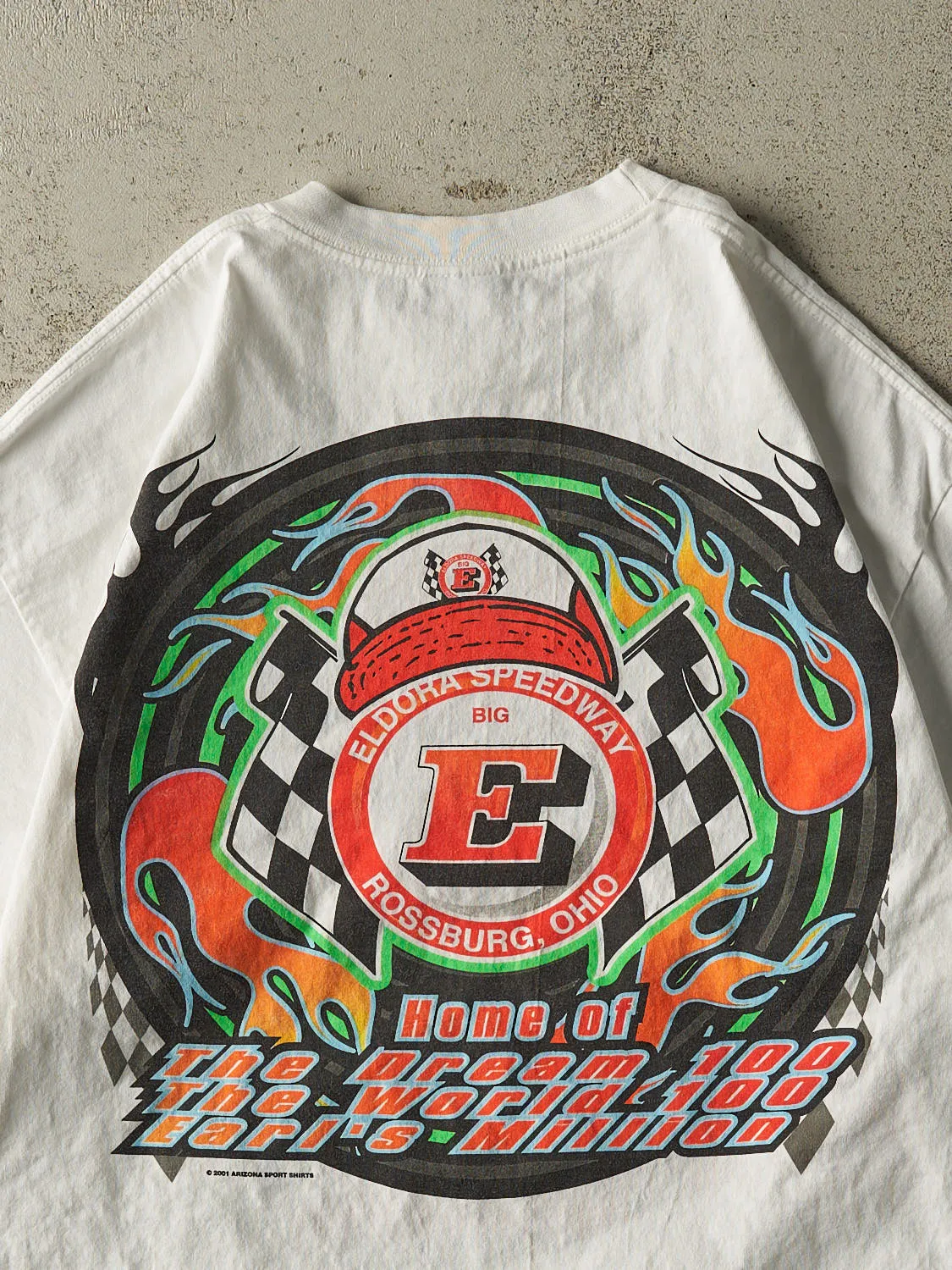 Vintage 01' White Eldora Speedway Racing Tee (XL) sold by Rebalance Vintage product image thumbnail 4