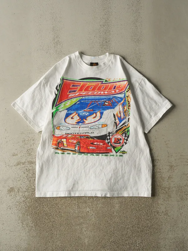 Vintage 01' White Eldora Speedway Racing Tee (XL) made by Rebalance Vintage