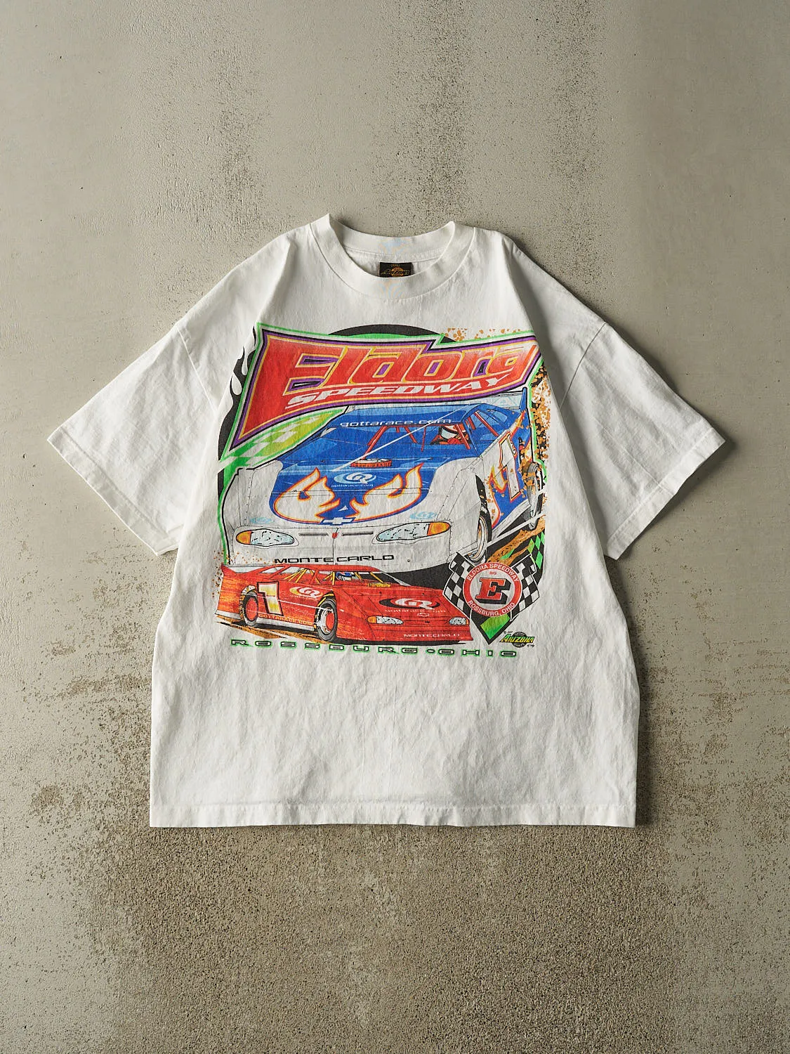 Vintage 01' White Eldora Speedway Racing Tee (XL) sold by Rebalance Vintage