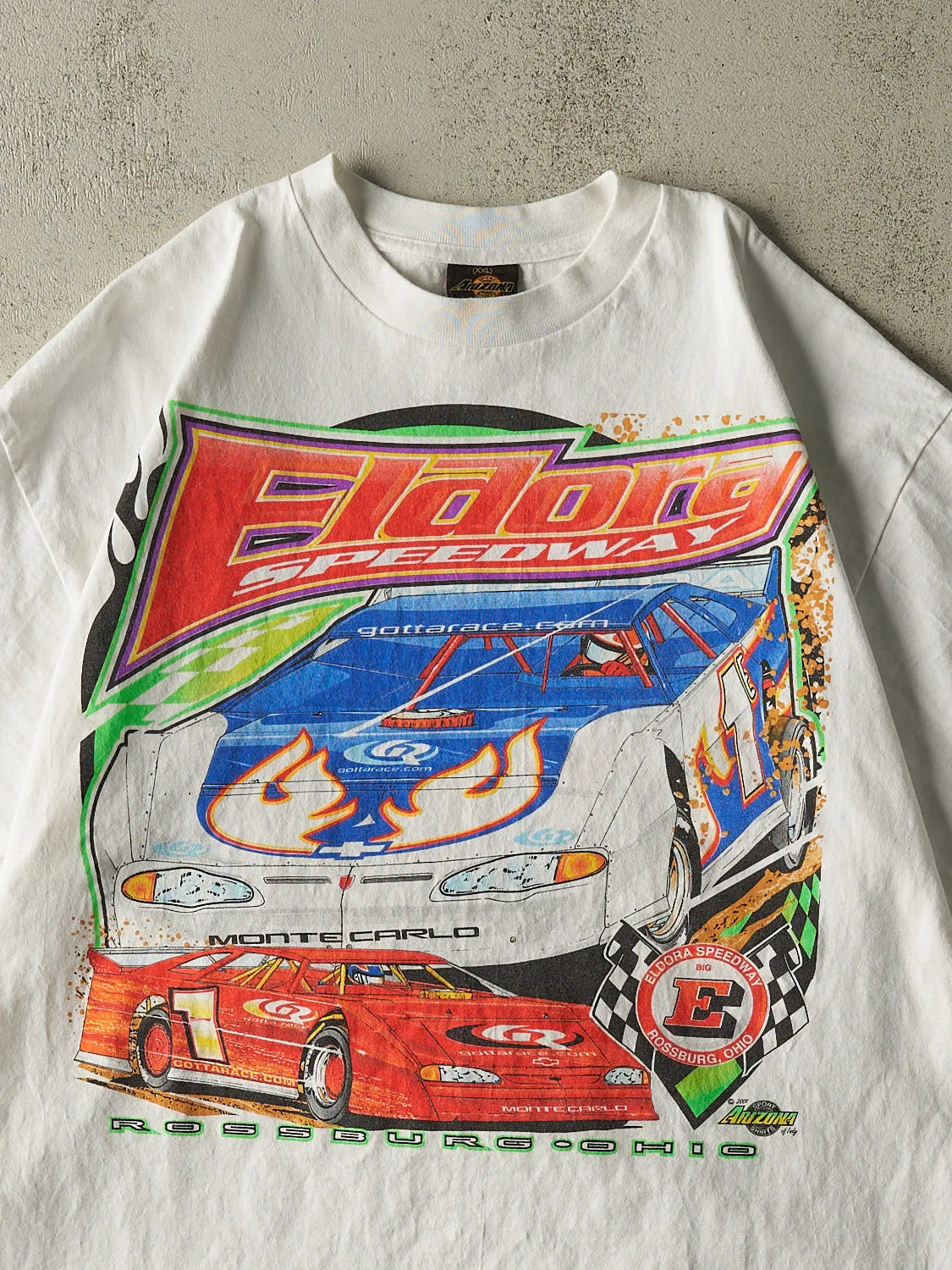 Vintage 01' White Eldora Speedway Racing Tee (XL) sold by Rebalance Vintage product image thumbnail 3