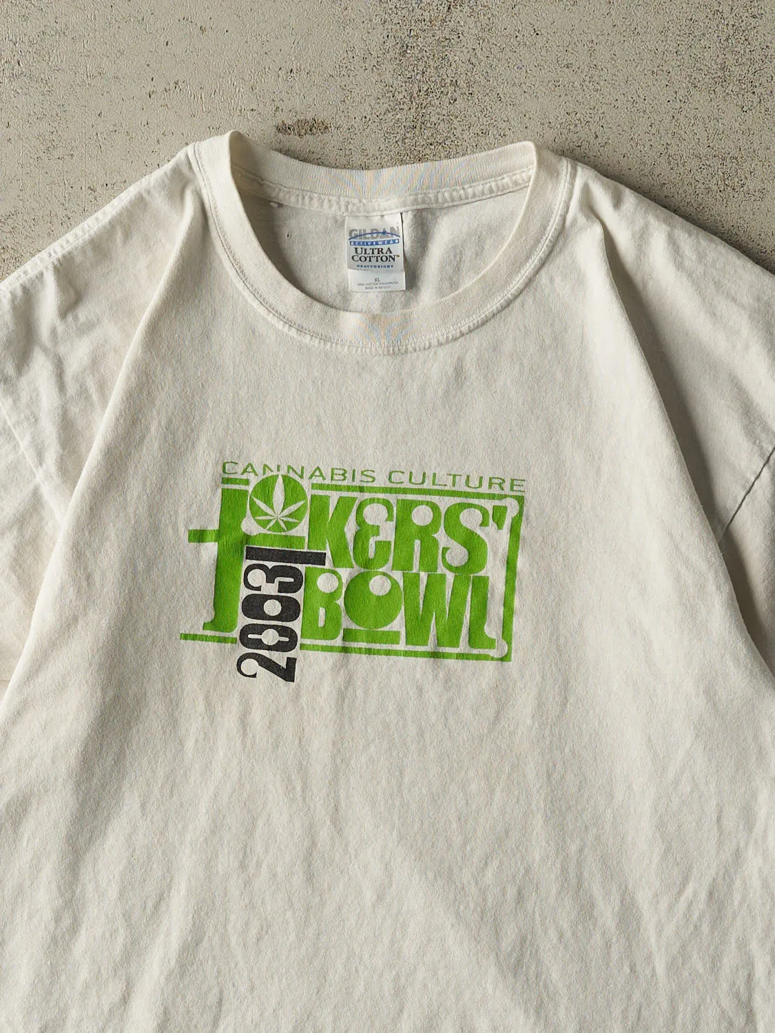 Vintage 03' White Cannabis Culture Jokers Bowl Tee (L/XL) sold by Rebalance Vintage product image thumbnail 2