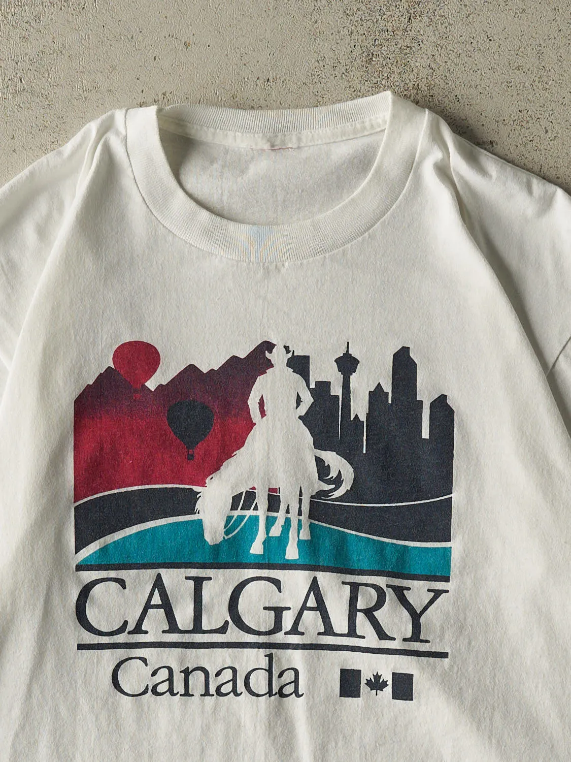 Vintage 90s White Calgary Single Stitch Tee (M) sold by Rebalance Vintage product image thumbnail 2