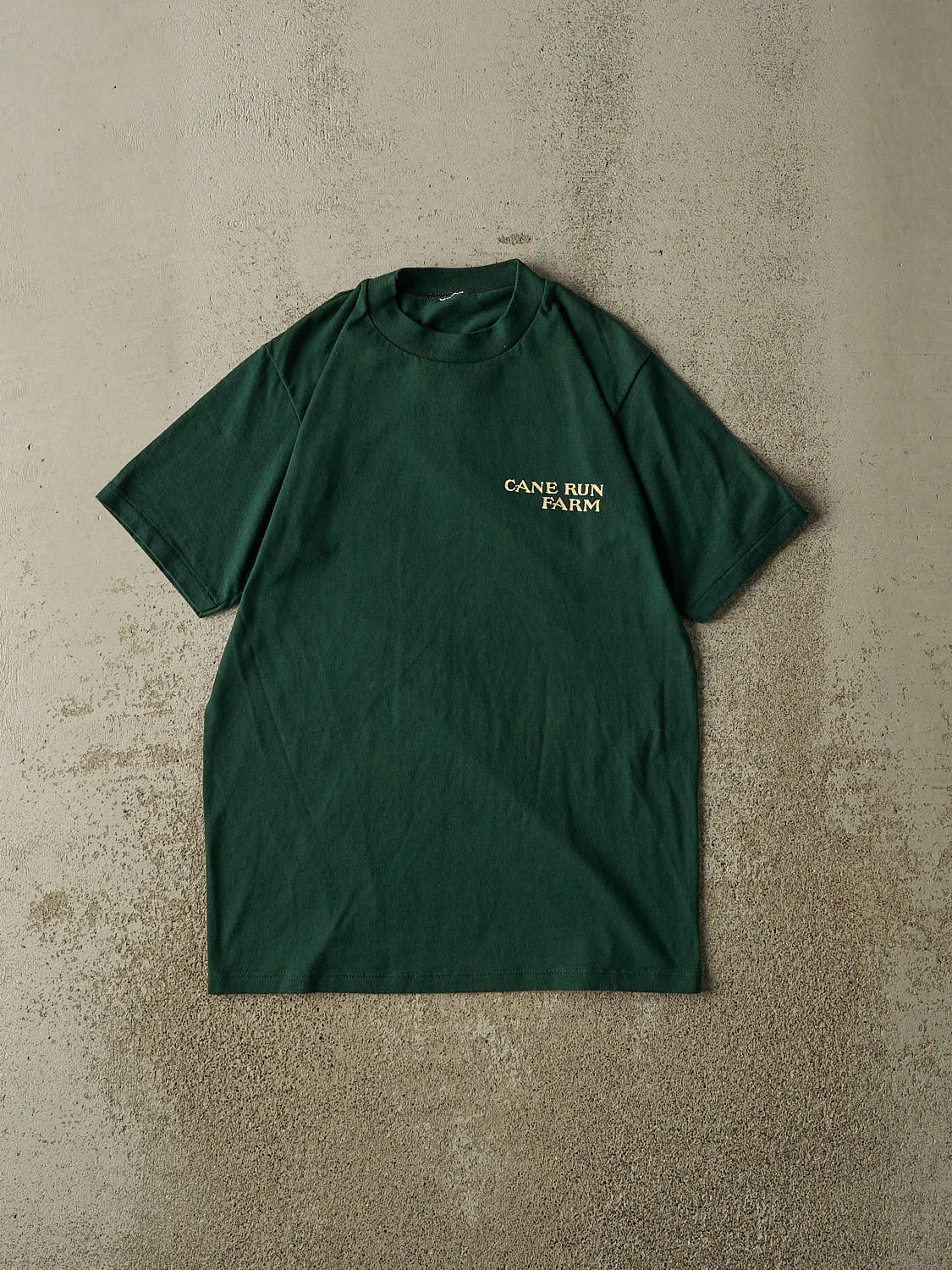 Vintage 70s Green Cane Run Farm Single Stitch Tee (S/M) sold by Rebalance Vintage