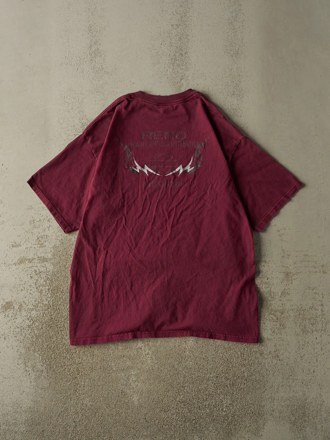 Vintage 90s Burgundy Harley Davidson Reno Nevada Tee (XL) sold by Rebalance Vintage product image thumbnail 2