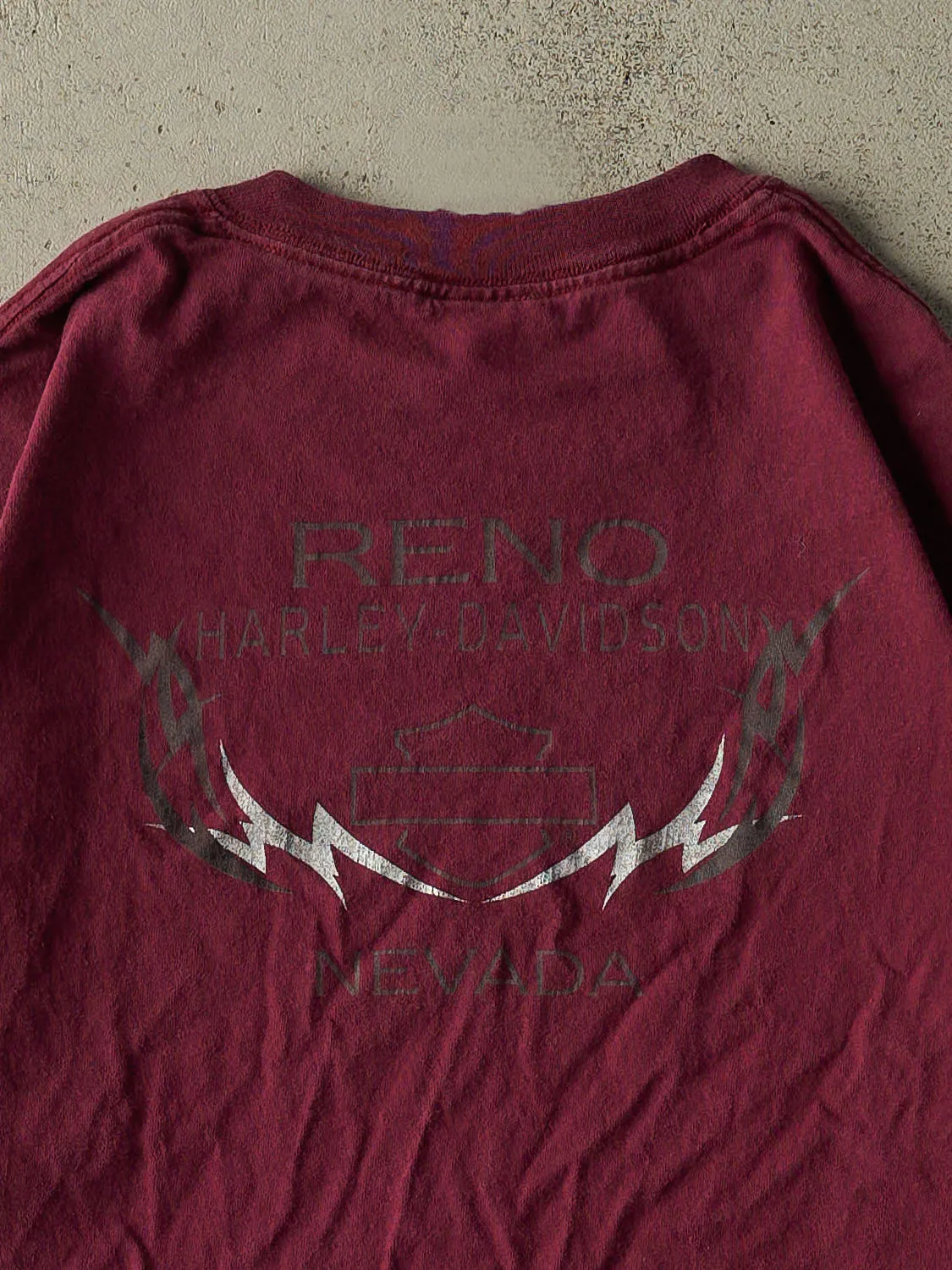 Vintage 90s Burgundy Harley Davidson Reno Nevada Tee (XL) sold by Rebalance Vintage product image thumbnail 4