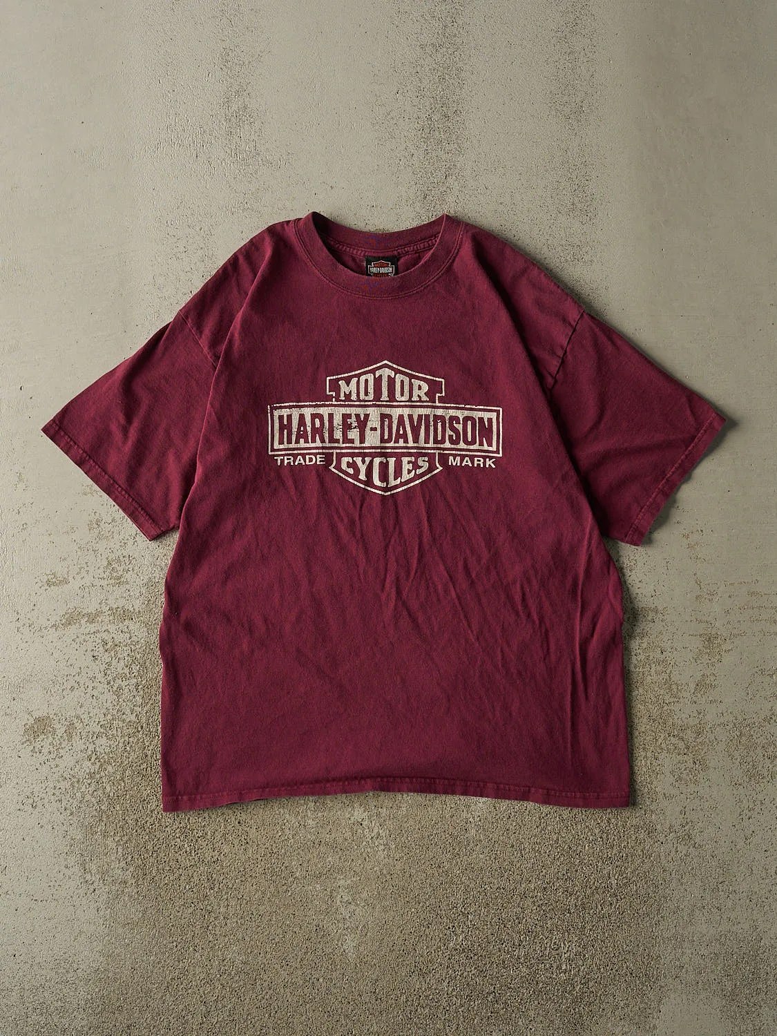 Vintage 90s Burgundy Harley Davidson Reno Nevada Tee (XL) sold by Rebalance Vintage