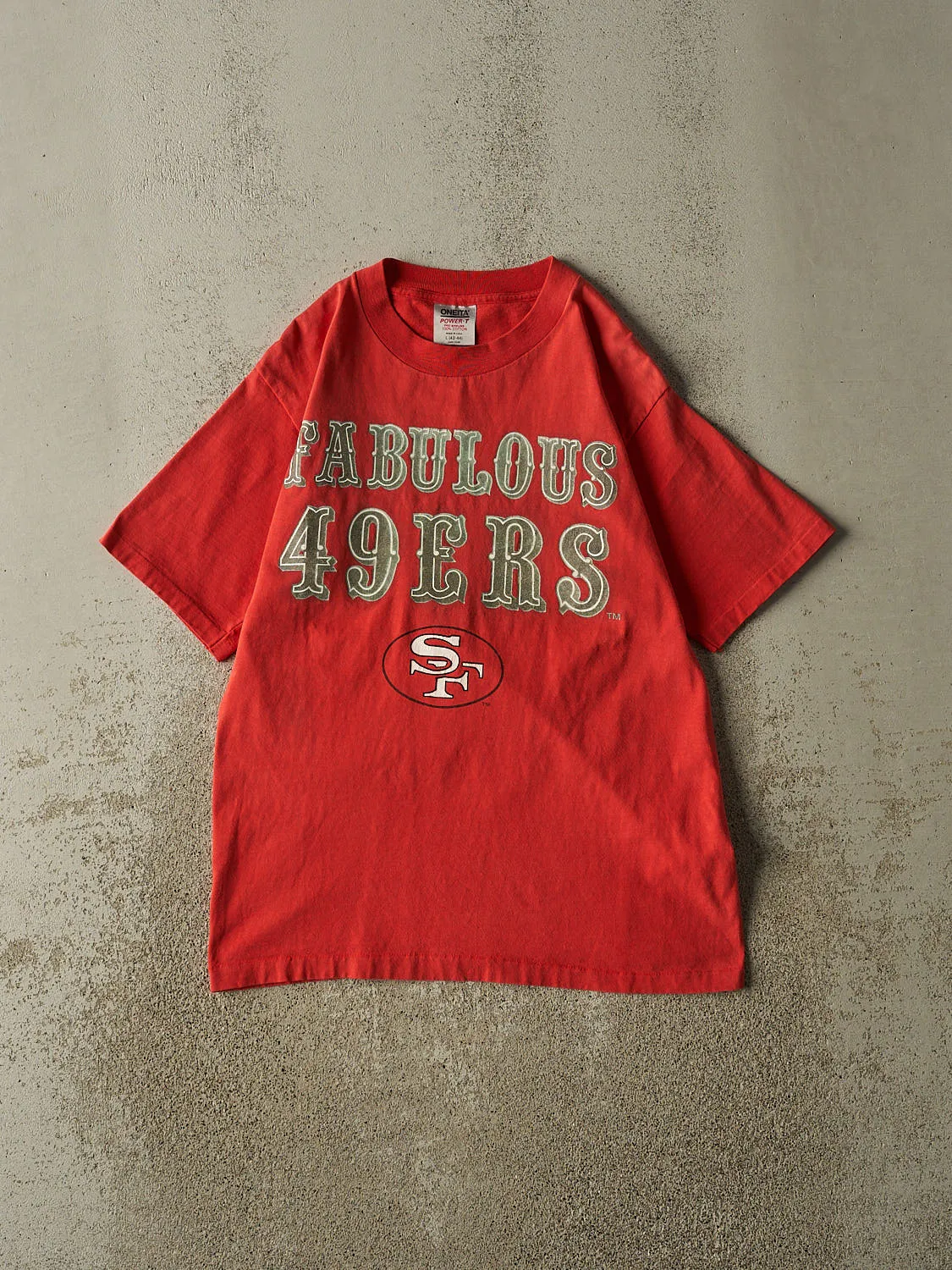 Vintage 90s Red San Francisco 49ers Single Stitch Tee (S/M) sold by Rebalance Vintage