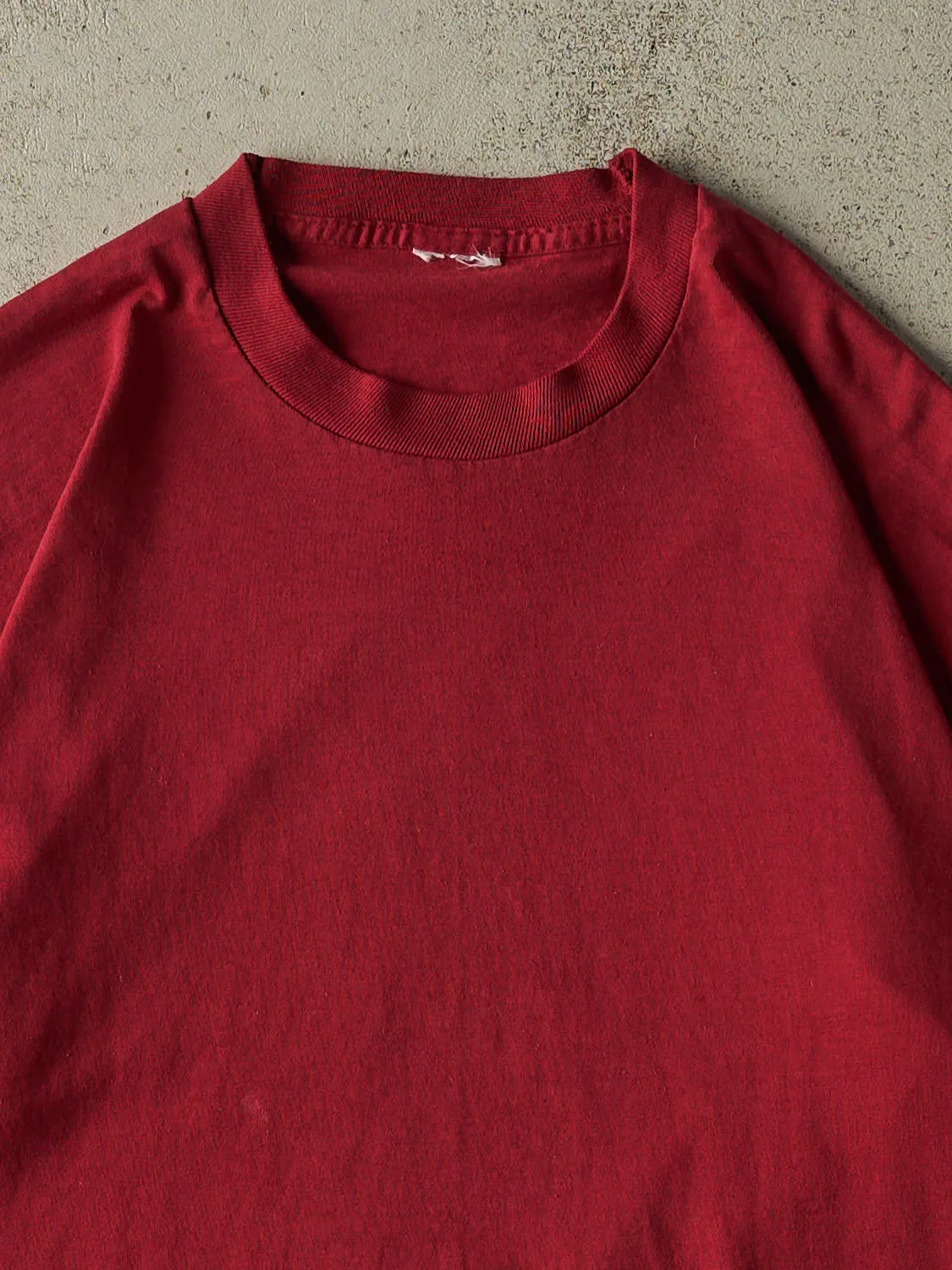 Vintage 90s Burgundy Blank Single Stitch Tee (L/XL) sold by Rebalance Vintage product image thumbnail 2