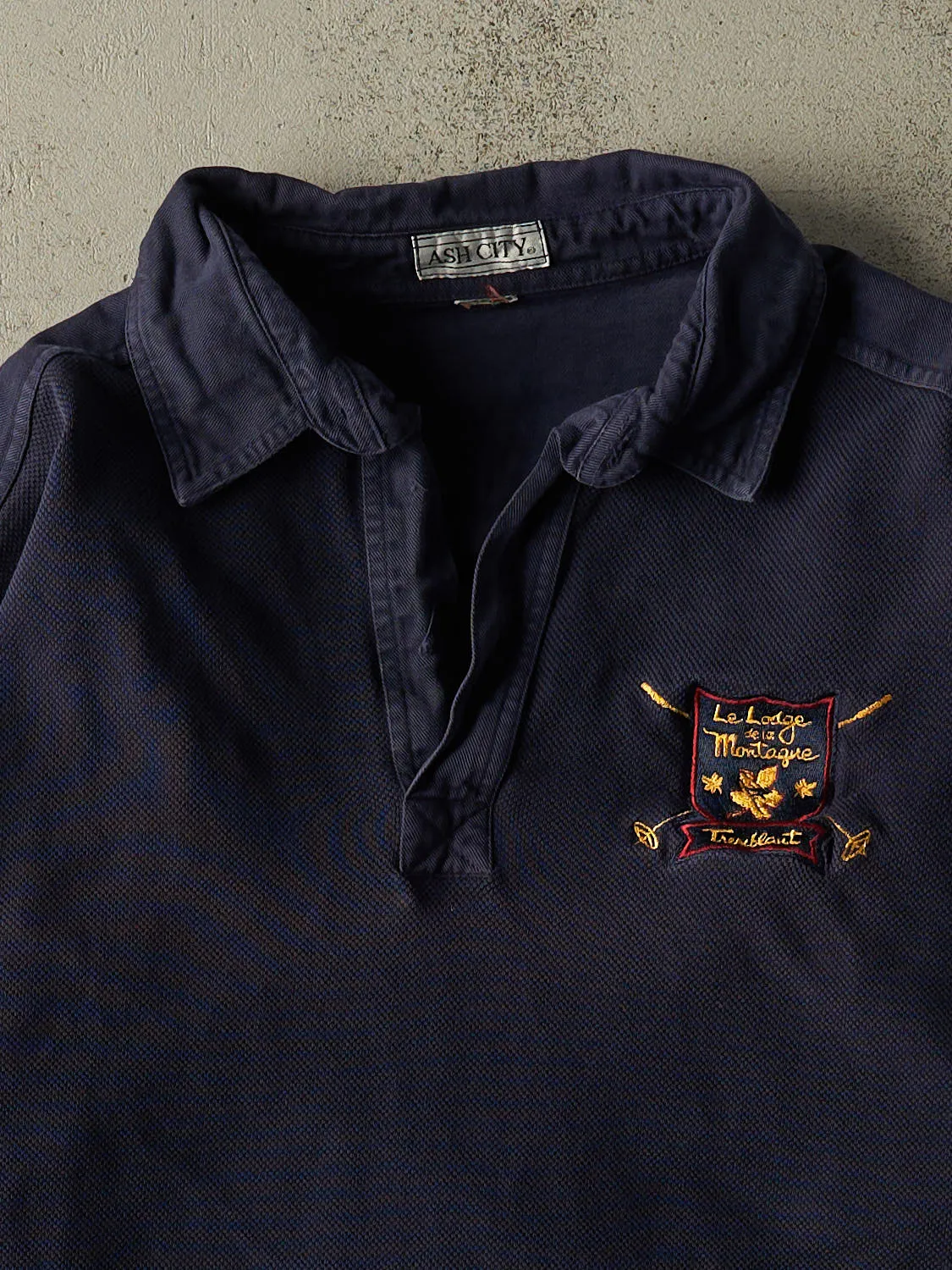 Vintage 90s Navy Blue Tremblant Quarter Button Long Sleeve (L/XL) sold by Rebalance Vintage product image thumbnail 2