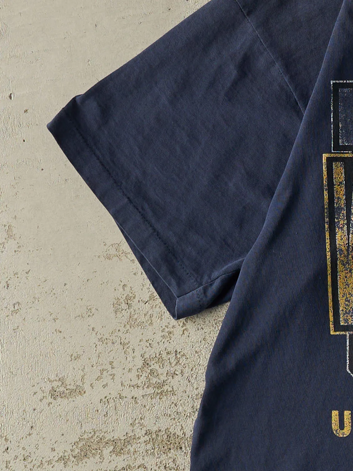 Vintage 90s Sun Faded Navy University of Michigan Wolverines Single Stitch Tee (L/XL) sold by Rebalance Vintage product image thumbnail 3