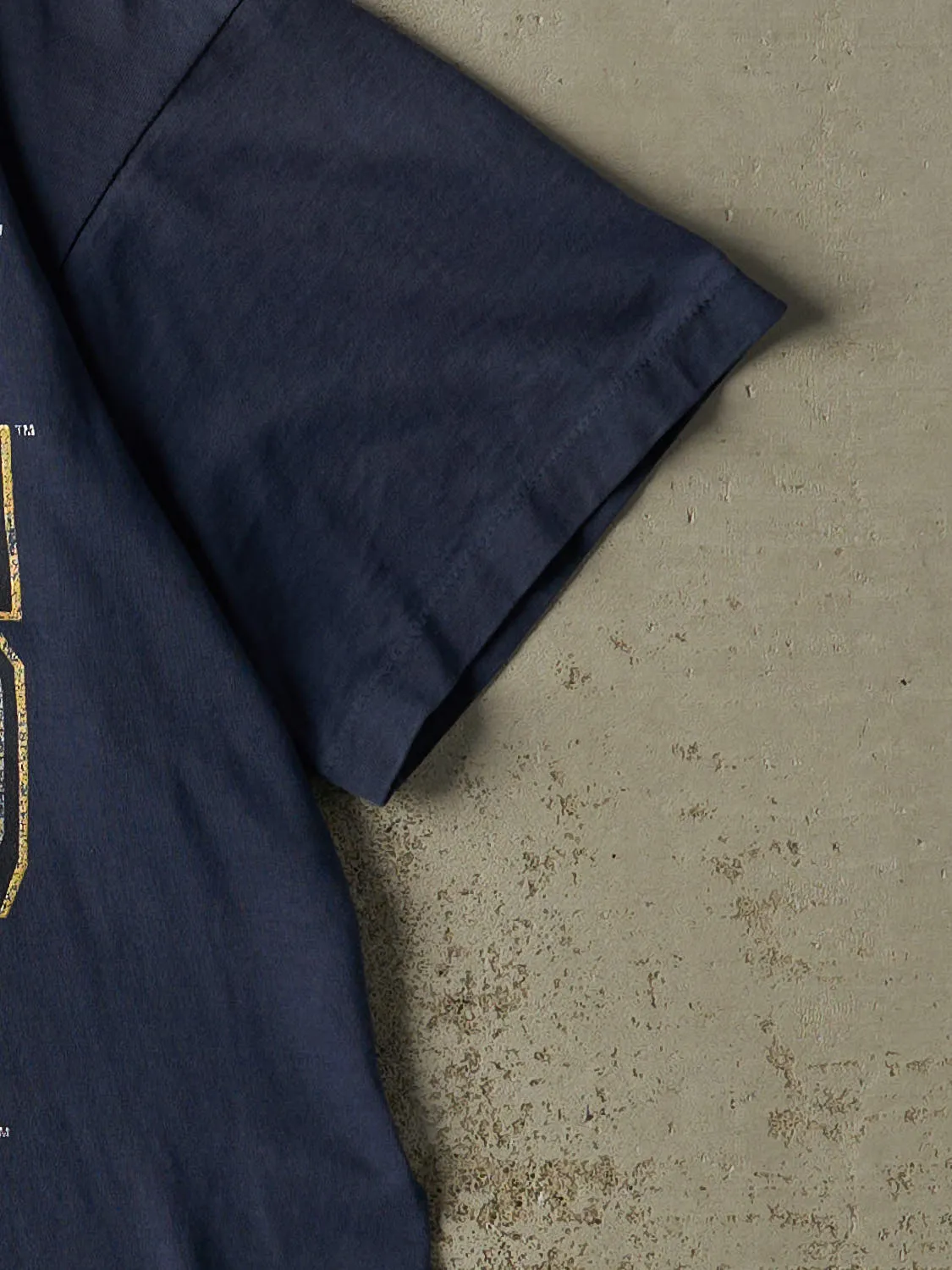 Vintage 90s Sun Faded Navy University of Michigan Wolverines Single Stitch Tee (L/XL) sold by Rebalance Vintage product image thumbnail 4