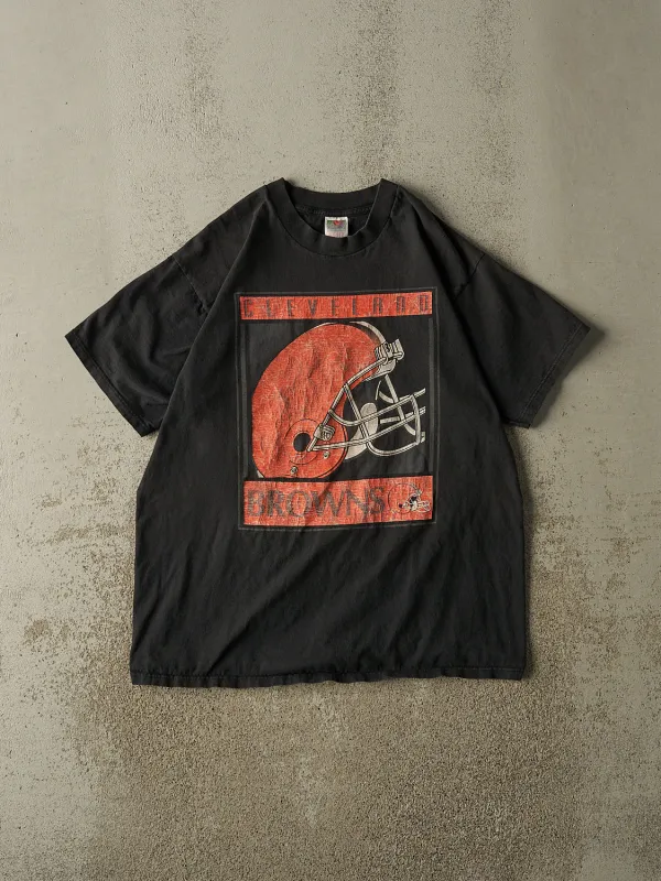 Vintage 90s Black Cleveland Browns Tee (L) sold by Rebalance Vintage