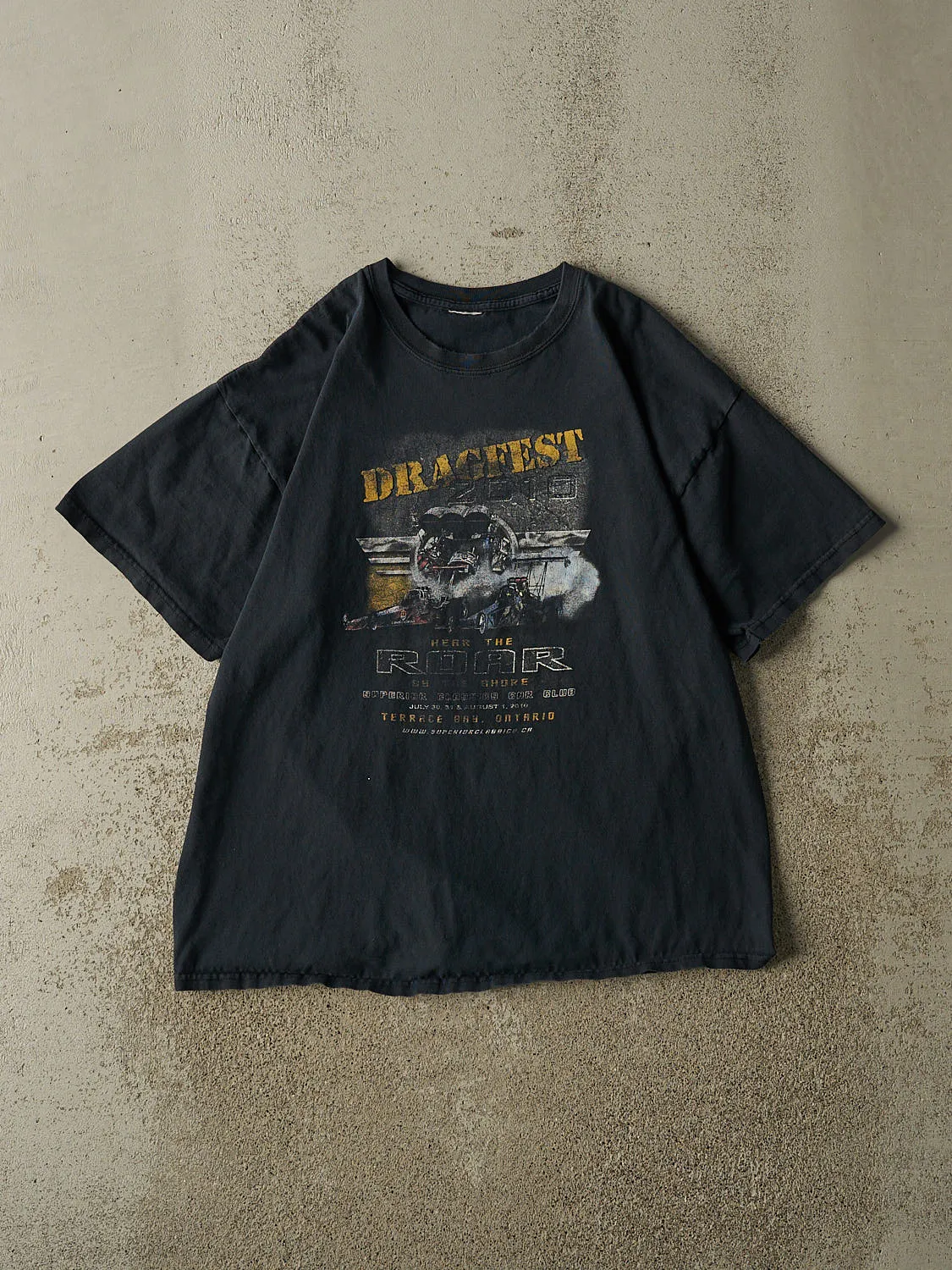 Vintage 10' Faded Black Dragfest Racing Tee (L) sold by Rebalance Vintage