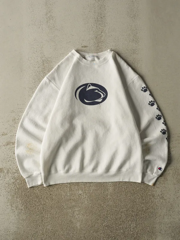 Vintage 90s White Penn State University Crewneck (M/L) sold by Rebalance Vintage