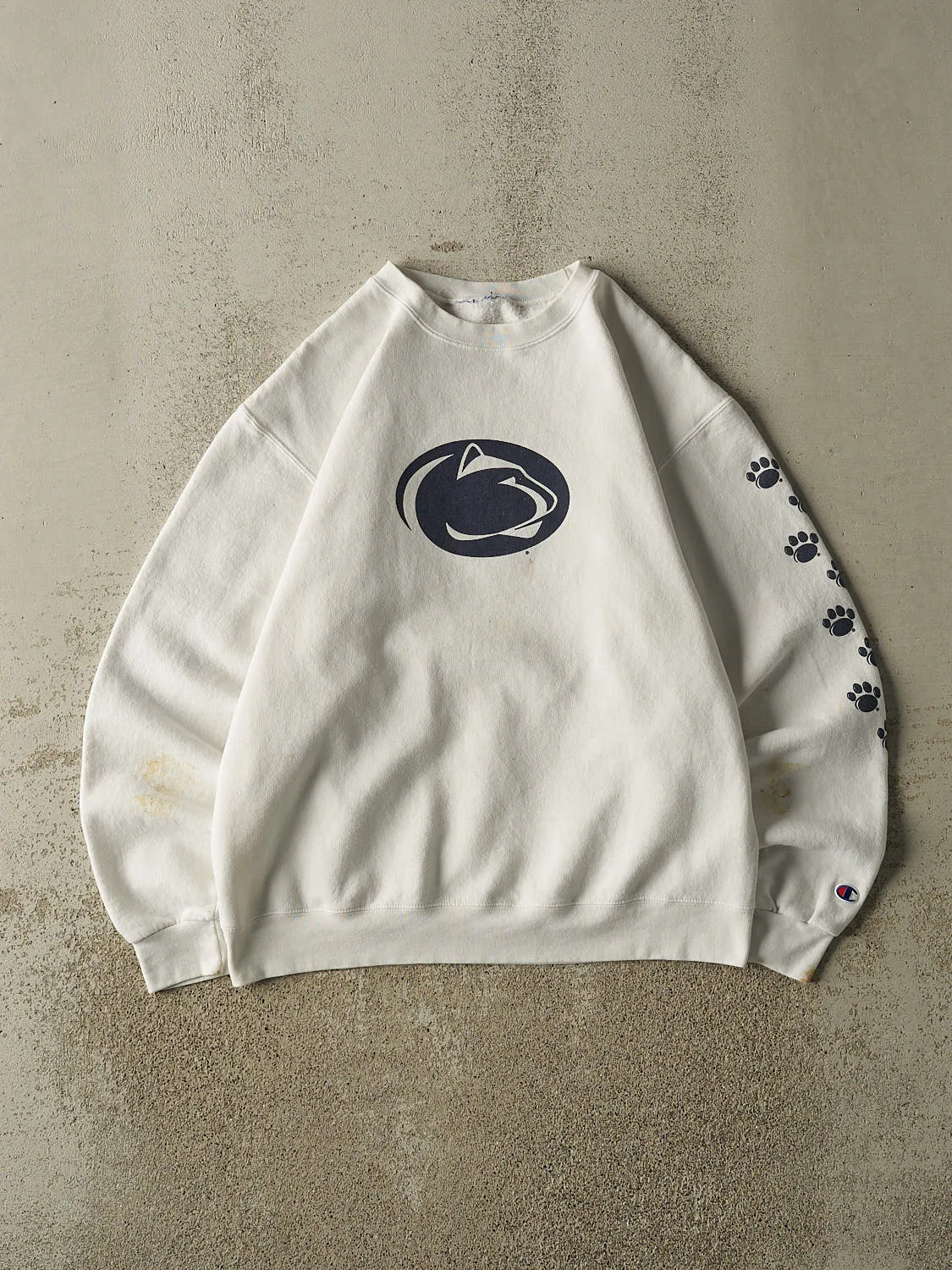 Vintage 90s White Penn State University Crewneck (M/L) sold by Rebalance Vintage