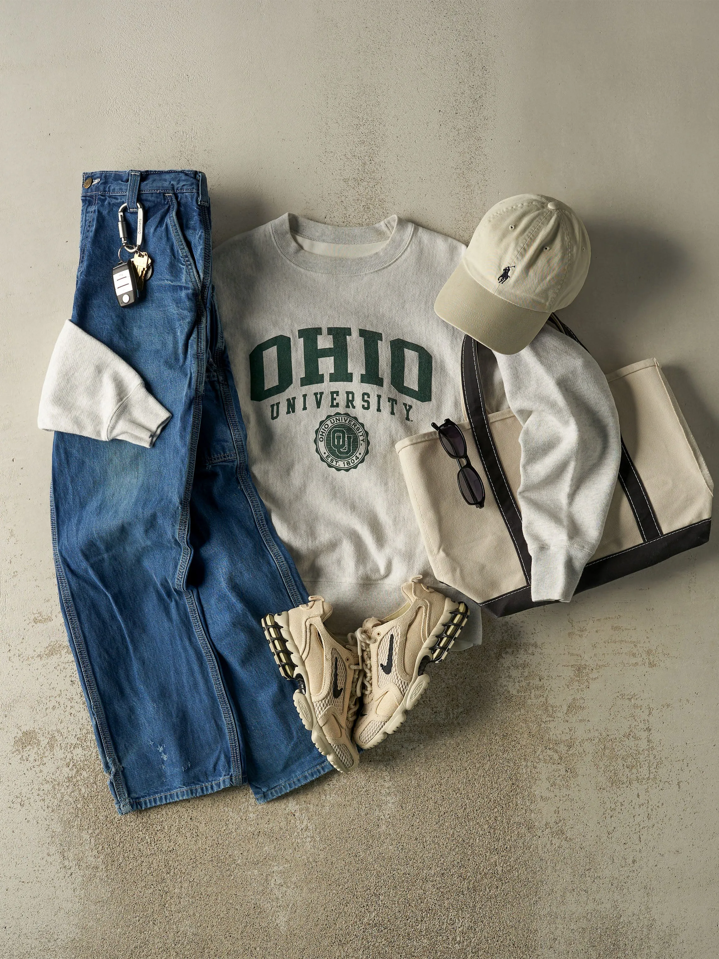 Vintage Y2K Heather Grey Champion Reverse Weave Ohio University Crewneck (S) sold by Rebalance Vintage product image thumbnail 2