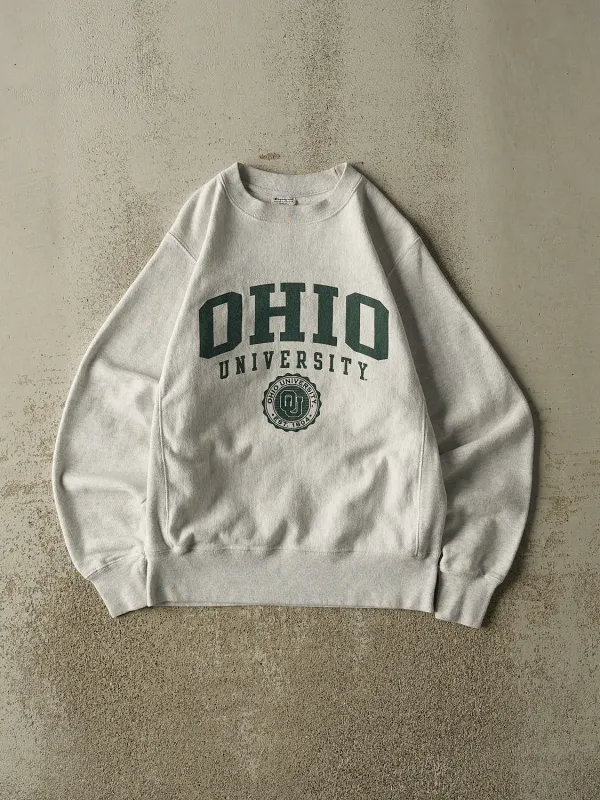 Vintage Y2K Heather Grey Champion Reverse Weave Ohio University Crewneck (S) sold by Rebalance Vintage