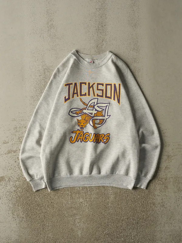 Vintage 80s Heather Grey Jackson Jaguars Crewneck (M/L) made by Rebalance Vintage