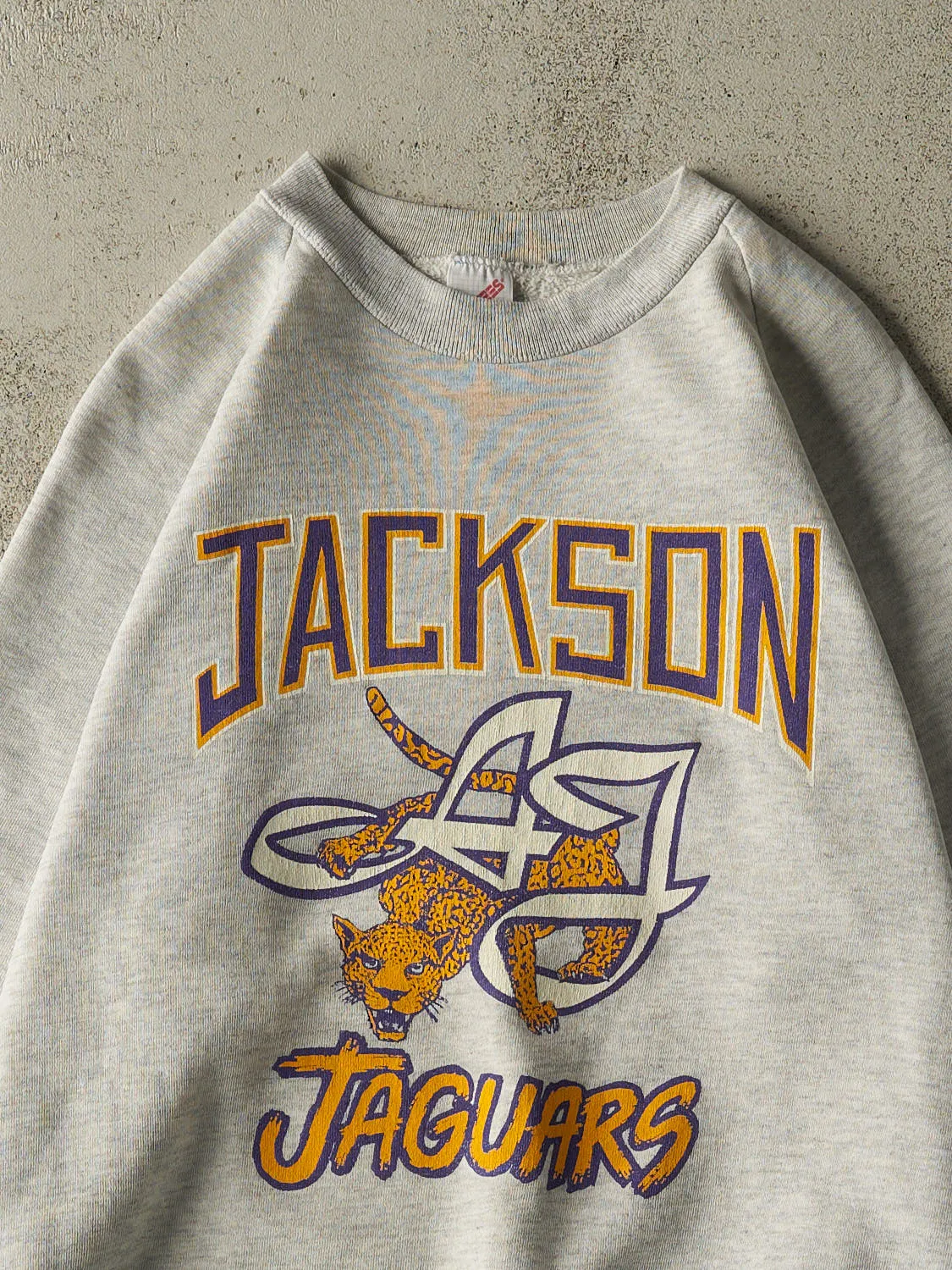 Vintage 80s Heather Grey Jackson Jaguars Crewneck (M/L) sold by Rebalance Vintage product image thumbnail 2