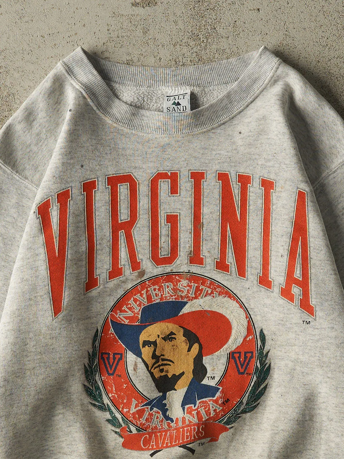 Vintage 80s Heather Grey University of Virginia Cavaliers Crewneck (S) sold by Rebalance Vintage product image thumbnail 2