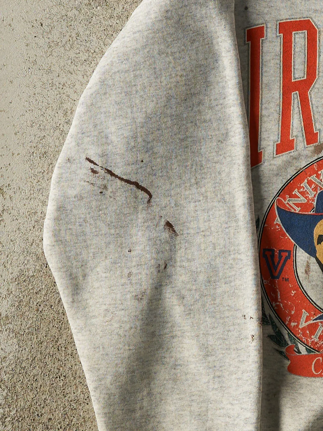 Vintage 80s Heather Grey University of Virginia Cavaliers Crewneck (S) sold by Rebalance Vintage product image thumbnail 4