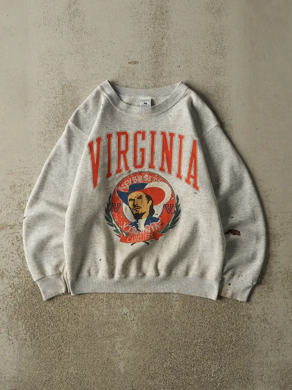 Vintage 80s Heather Grey University of Virginia Cavaliers Crewneck (S) sold by Rebalance Vintage
