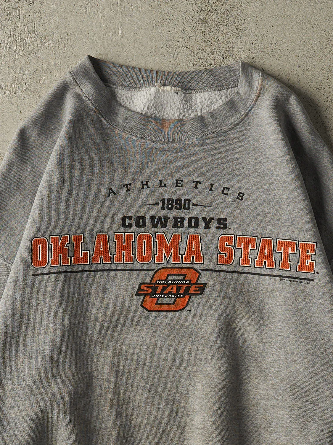 Vintage 90s Grey Oklahoma State University Crewneck (XXL) sold by Rebalance Vintage product image thumbnail 2