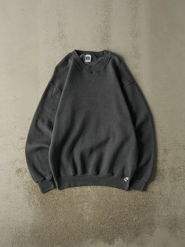 Vintage 90s Charcoal Grey Russell Athletic Blank Crewneck (XL/XXL) sold by Rebalance Vintage