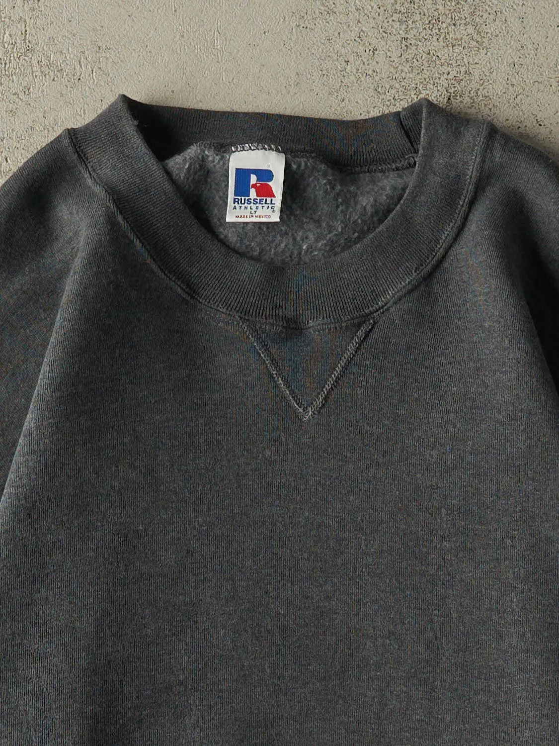 Vintage 90s Charcoal Grey Russell Athletic Blank Crewneck (XL/XXL) sold by Rebalance Vintage product image thumbnail 2