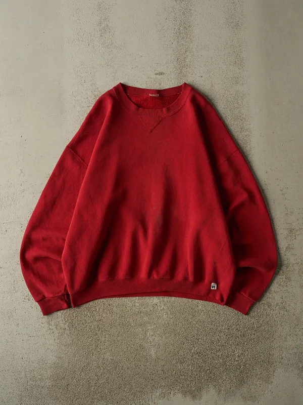 Vintage 90s Burgundy Russell Athletic Blank Crewneck (XL) made by Rebalance Vintage