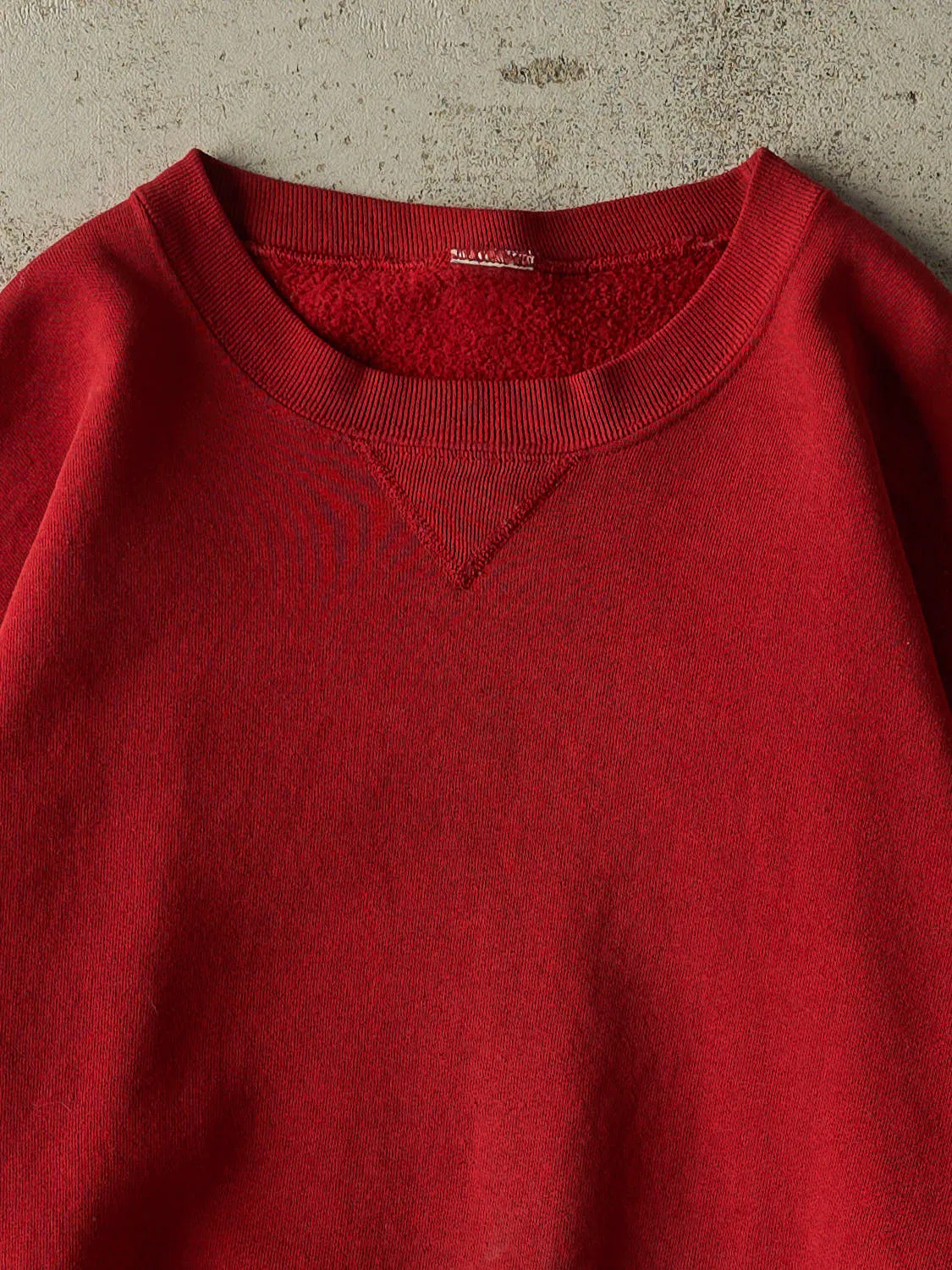 Vintage 90s Burgundy Russell Athletic Blank Crewneck (XL) sold by Rebalance Vintage product image thumbnail 2