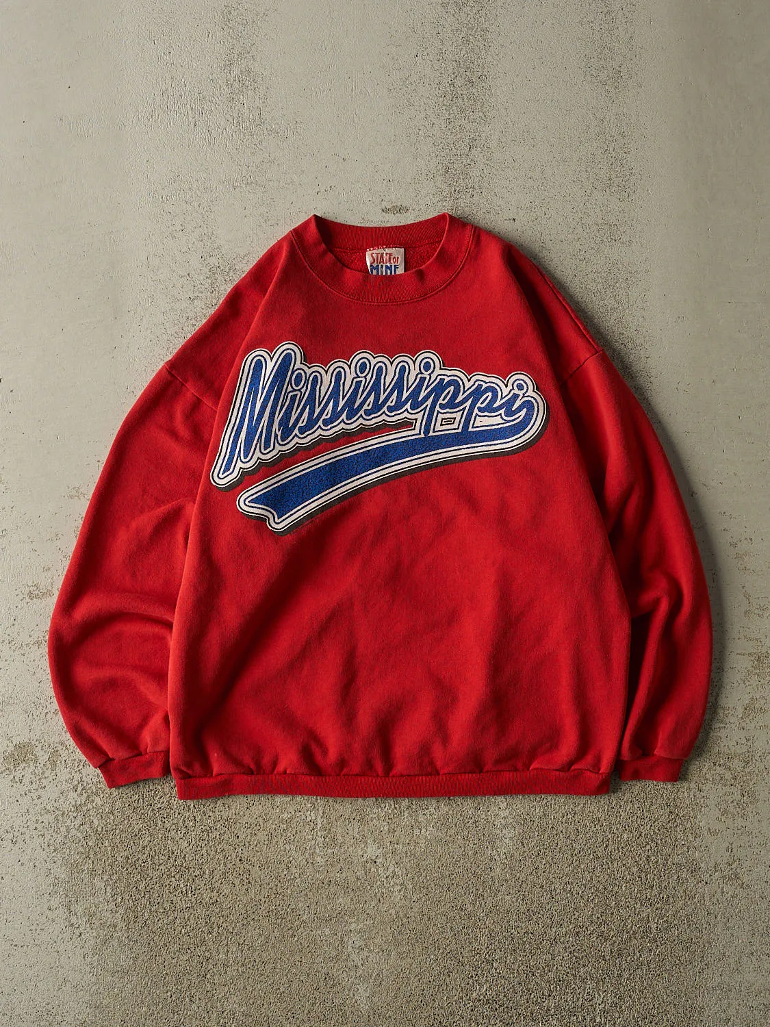 Vintage 90s Red Mississippi Crewneck (M/L) sold by Rebalance Vintage