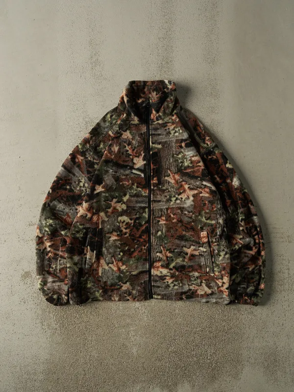 Vintage 90s Camo Zip Up Fleece (L/XL) made by Rebalance Vintage