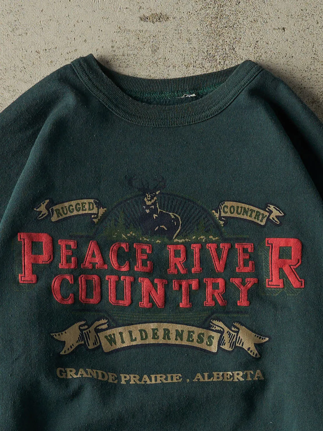 Vintage 80s Green Peace River Country Crewneck (S/M) sold by Rebalance Vintage product image thumbnail 2