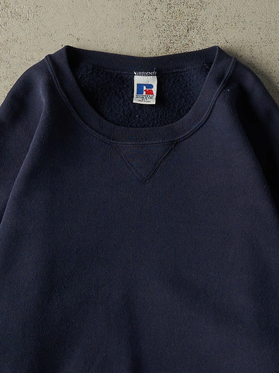 Vintage 90s Navy Blue Russell Athletic Crewneck (XXL) sold by Rebalance Vintage product image thumbnail 2