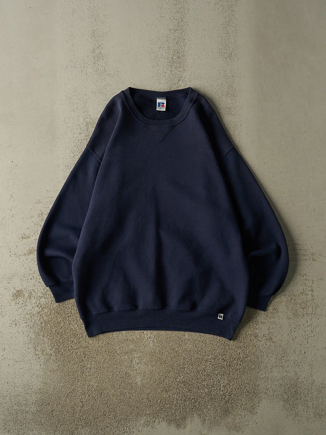 Vintage 90s Navy Blue Russell Athletic Crewneck (XXL) sold by Rebalance Vintage