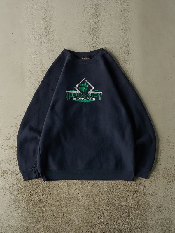 Vintage 90s Navy Blue Ohio University Bobcats Crewneck (L/XL) sold by Rebalance Vintage