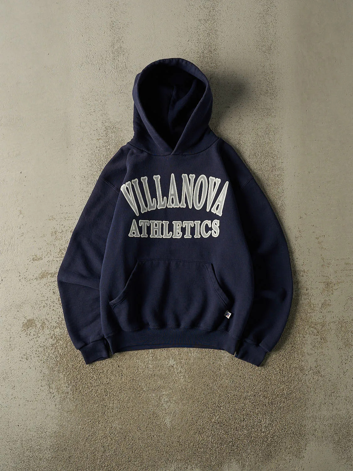 Vintage Y2K Navy Blue Russell Athletic Villanova Hoodie (XS/S) sold by Rebalance Vintage