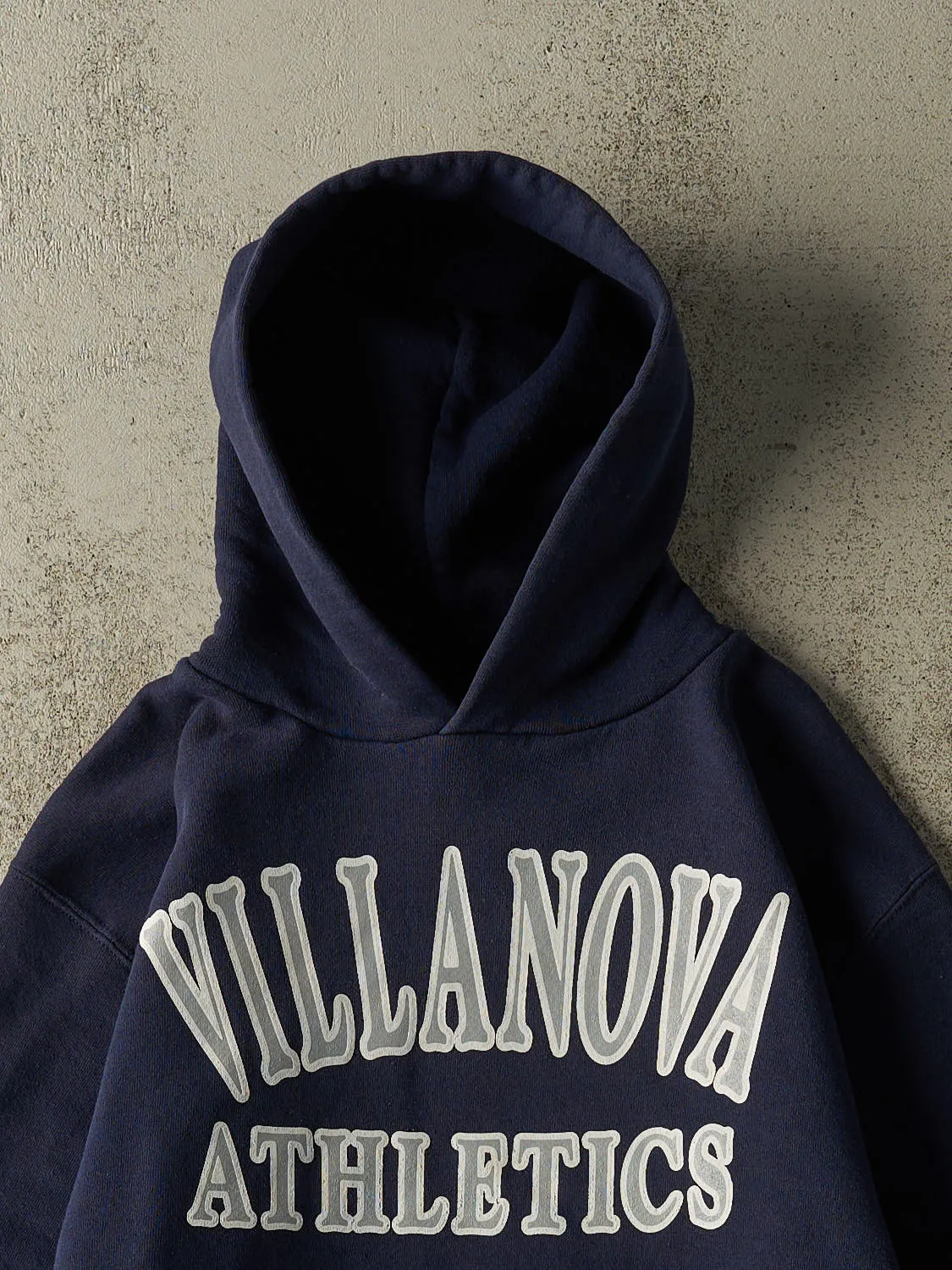 Vintage Y2K Navy Blue Russell Athletic Villanova Hoodie (XS/S) sold by Rebalance Vintage product image thumbnail 2