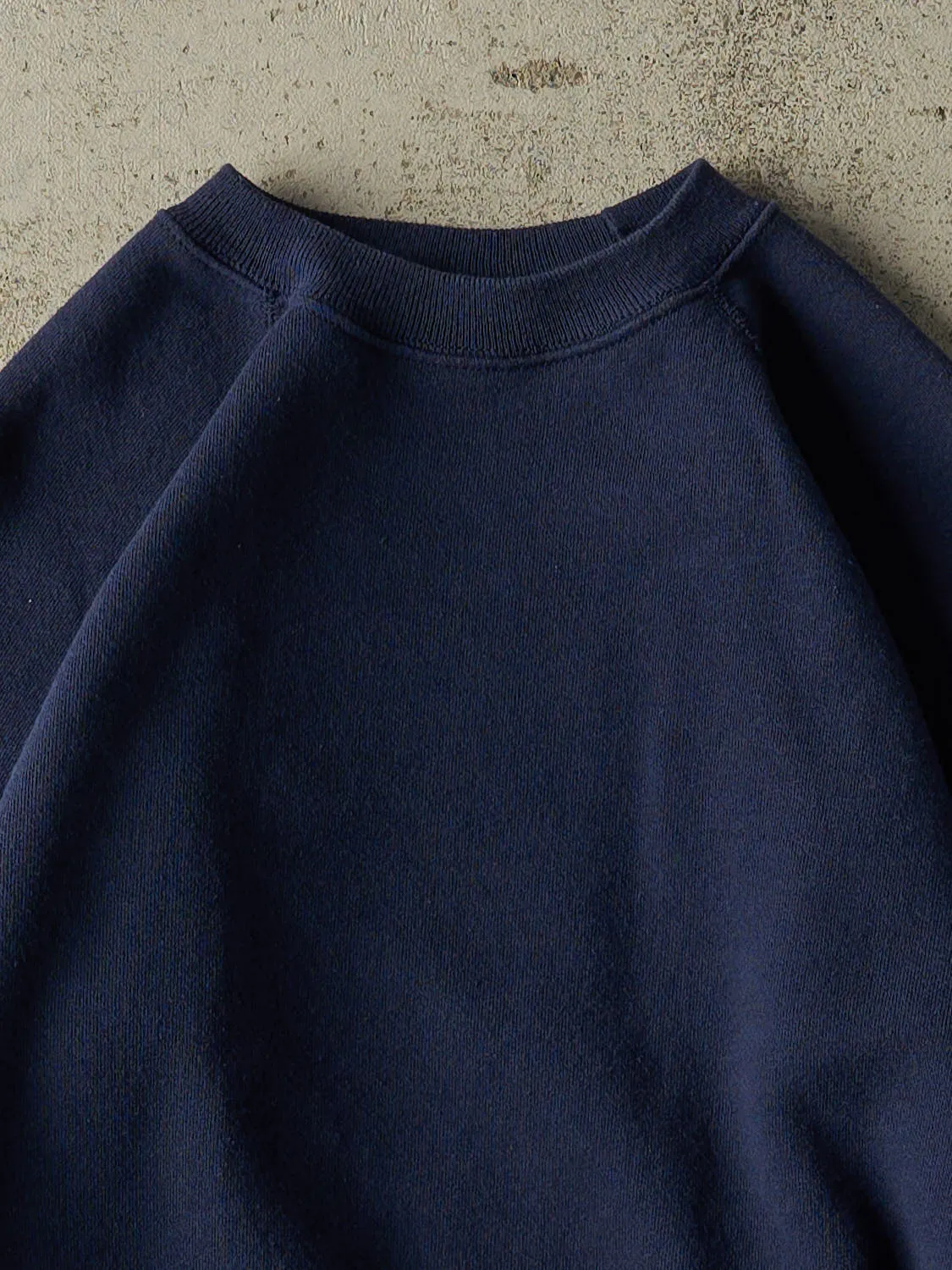 Vintage 80s Navy Blue Blank Crewneck (S) sold by Rebalance Vintage product image thumbnail 2