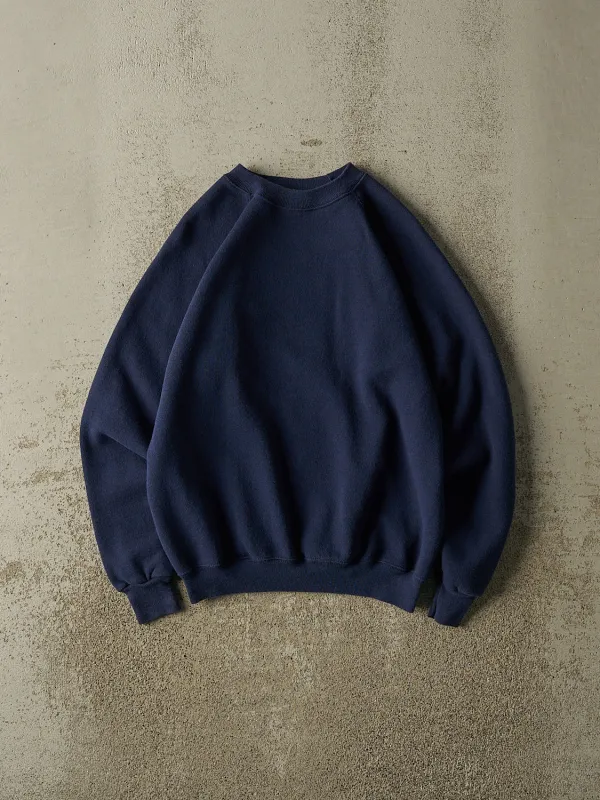Vintage 80s Navy Blue Blank Crewneck (S) sold by Rebalance Vintage