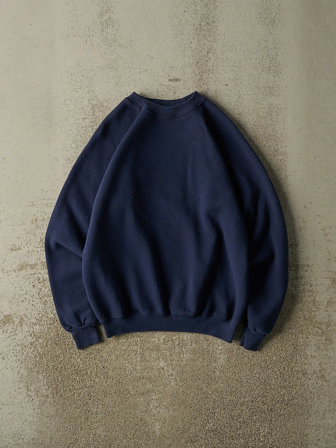 Vintage 80s Navy Blue Blank Crewneck (S) sold by Rebalance Vintage
