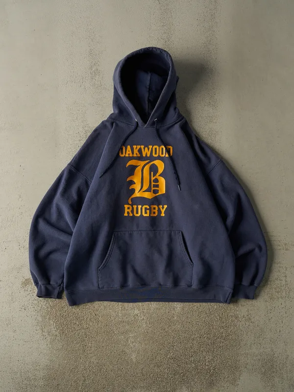 Vintage 90s Sun Faded Navy Oakwood Rugby Hoodie (XL/XXL) made by Rebalance Vintage