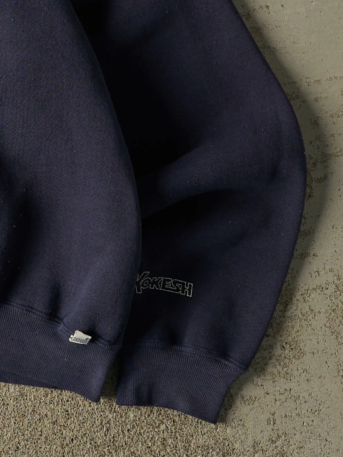 Vintage 90s Navy Blue Russell Athletic Blank Crewneck (L/XL) sold by Rebalance Vintage product image thumbnail 4