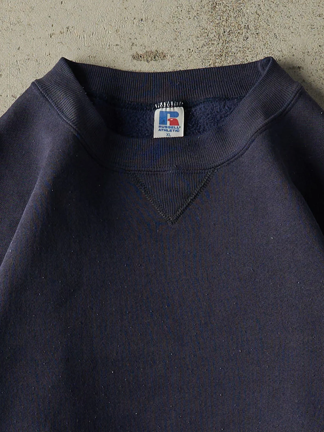 Vintage 90s Navy Blue Russell Athletic Blank Crewneck (L/XL) sold by Rebalance Vintage product image thumbnail 2