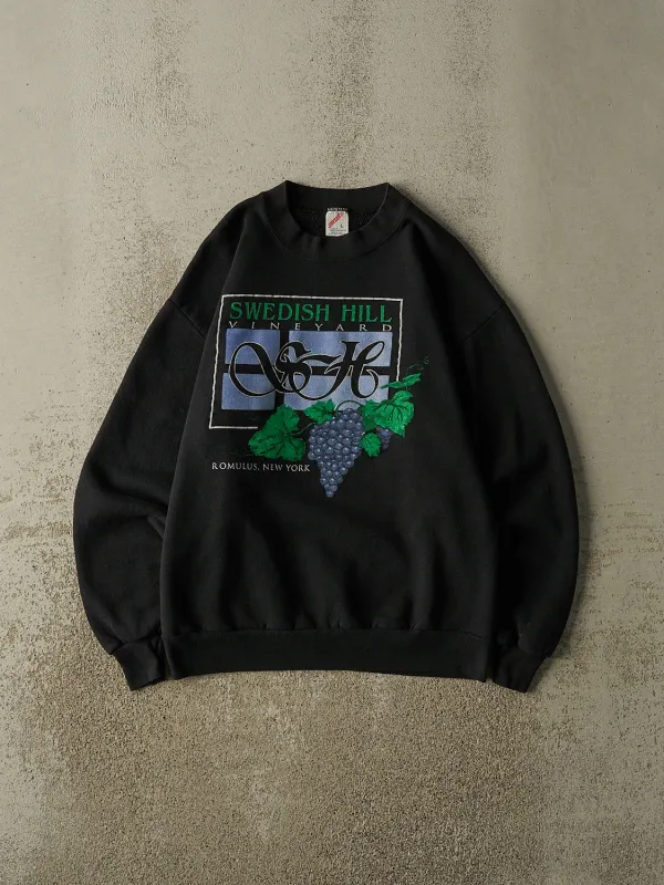 Vintage 90s Black Swedish Hill Vineyard Crewneck (M/L) sold by Rebalance Vintage