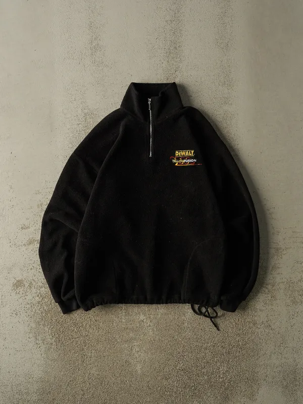 Vintage Y2K Black DeWalt Quarter Zip Fleece (M) made by Rebalance Vintage