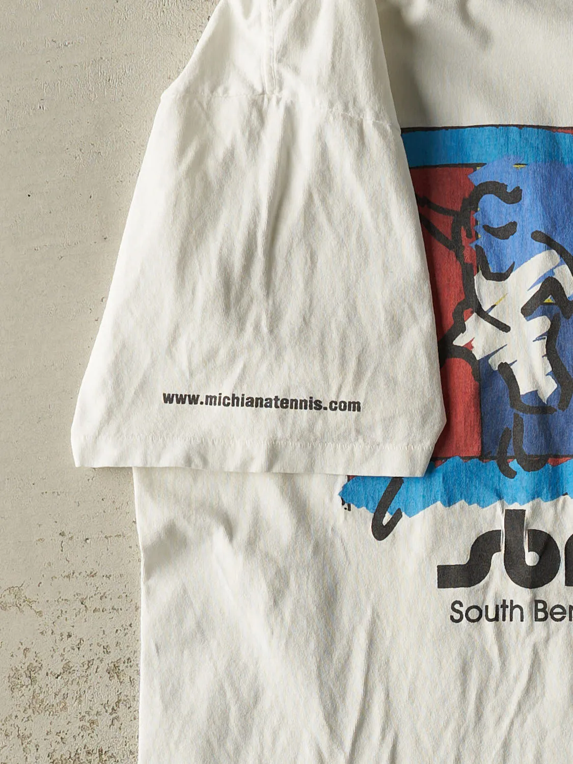 Vintage 00' White K Swiss x South Bend Racquet Club Tee (L/XL) sold by Rebalance Vintage product image thumbnail 4