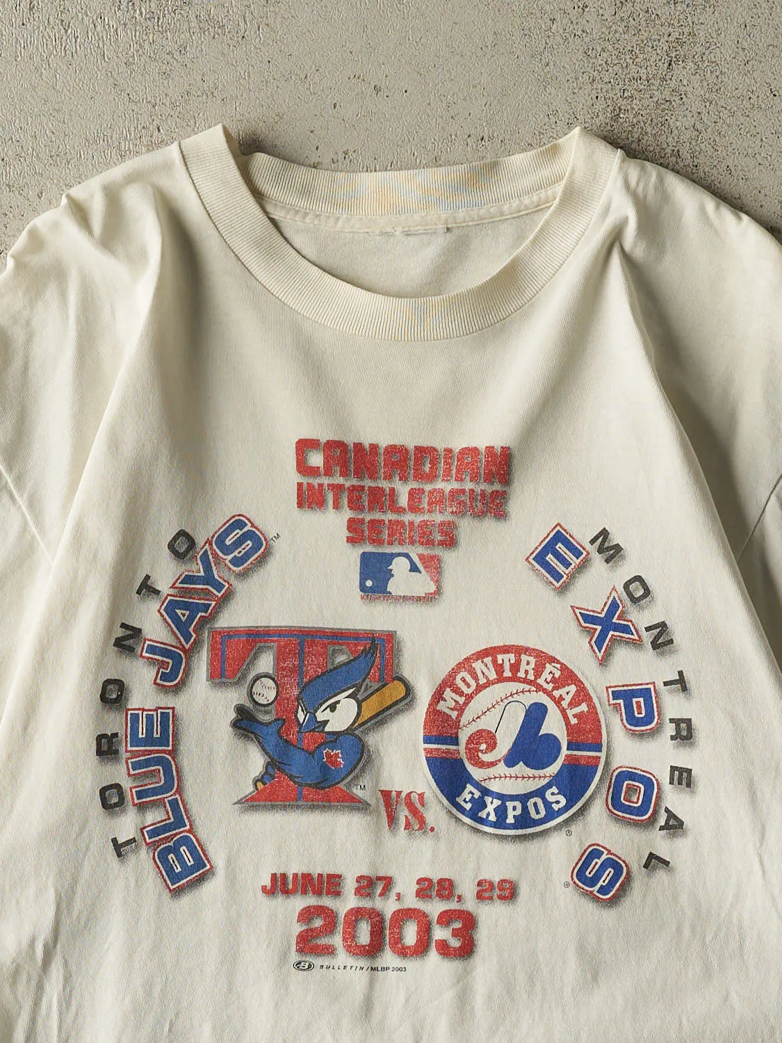 Vintage 03' White Toronto Blue Jays vs Montreal Expos Tee (M/L) sold by Rebalance Vintage product image thumbnail 2